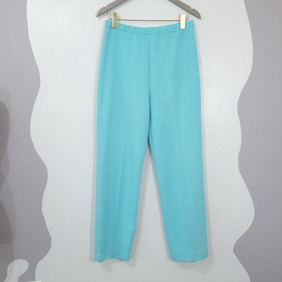 Vintage Graff Californiawear Pants Womens Size 10 Aqua Blue Elastic Waist - Picture 2 of 12